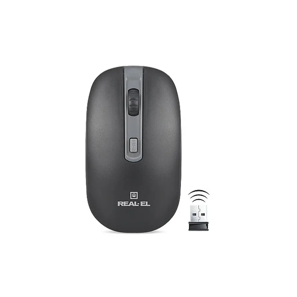 Мишка REAL-EL RM-303 Wireless Black/Grey (EL123200021) - фото 2