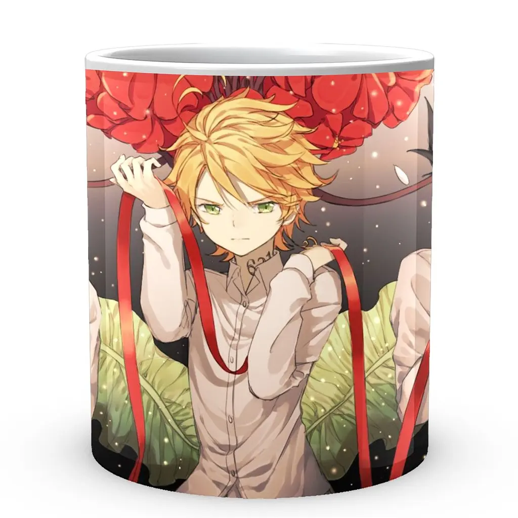 Кухоль GeekLand The Promised Neverland Обіцяний Неверленд Норман Емма Рей З червоною стрічкою NV 02.454 330 мл білий - фото 2