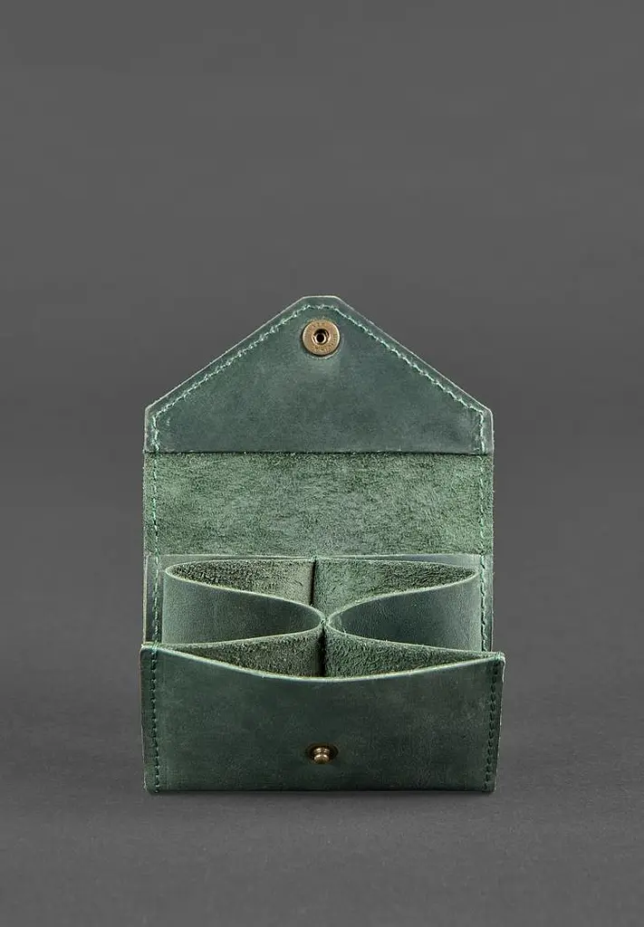 Шкіряний кард-кейс 3.0 зелений з мандалою - фото 4