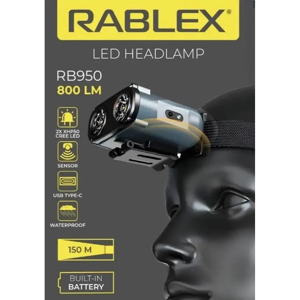 Фонарь налобный Rablex RB 950 LED на батарейках - фото 2
