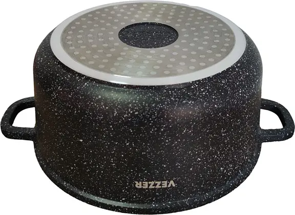 Каструля з кришкою Vezzer VZ8055 26 см 5.5 л чорна - фото 6