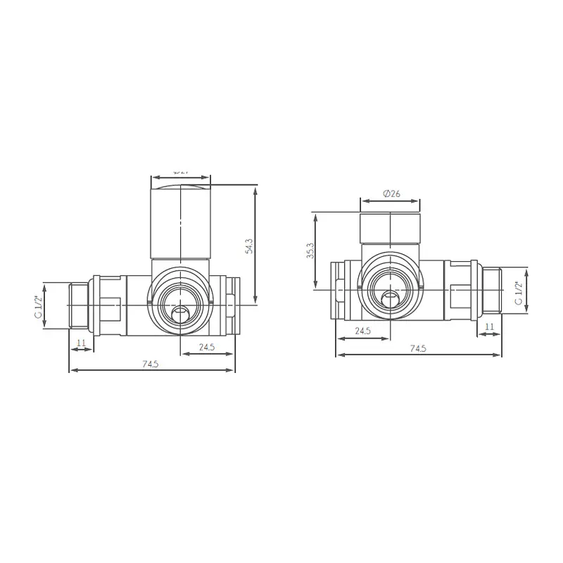 Комплект дизайн кранів під ТЕН Ideale Senso 1/2”x1/2” білий, Білий - фото 5