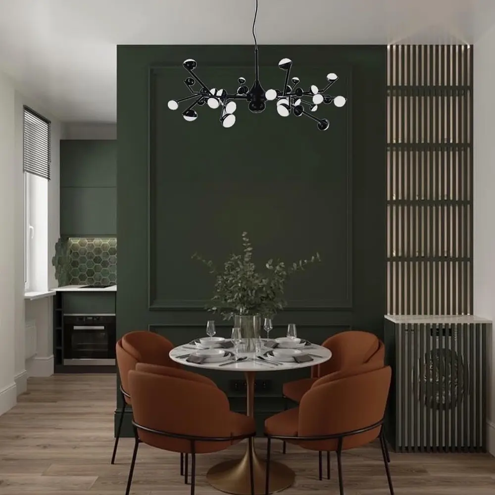 Светильник-молекула в черном цвете со встроенными светодиодами Line.F Количество ламп 36 - фото 4