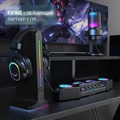 Навушники Fifine (H6) RGB 7.1 Black (H6) - фото 2