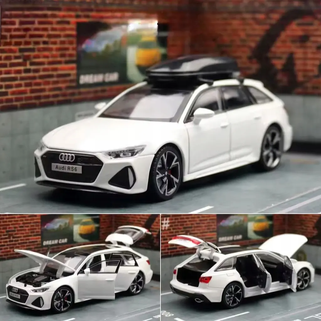 Колекційна металева модель автомобіля АвтоЕксперт Audi RS6 з додатковим багажником на дах, інерцією, світлом та звуком 1:32 - фото 6