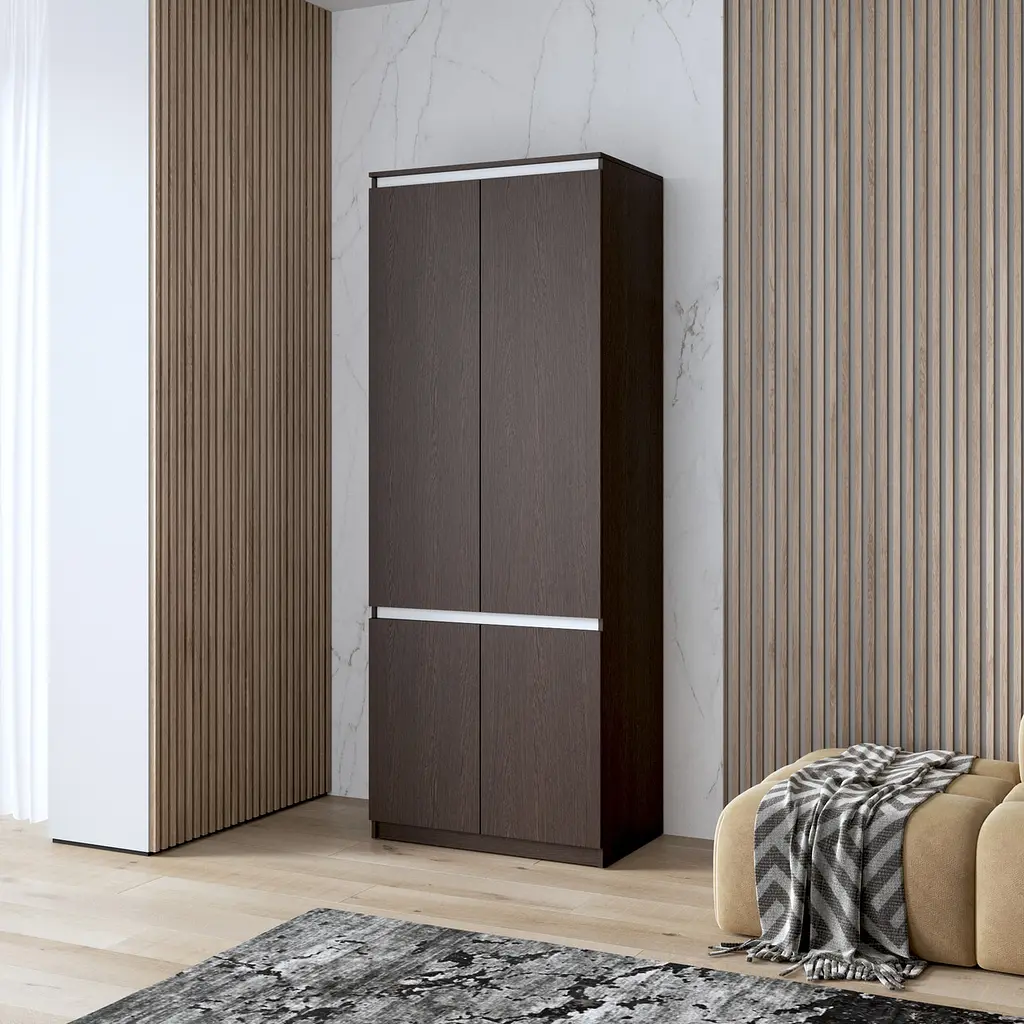 Шафа для одягу Vays, з полицями, в спальню, сучасна, з фасадами без ручок R-24 - фото 10