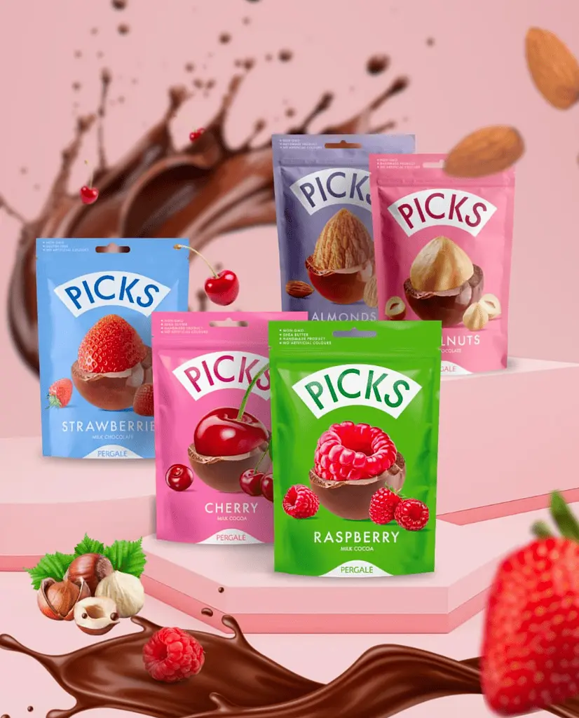 Субліматовані фрукти в шоколаді Pergale Picks Raspberry Milk Chocolate 90г - фото 5