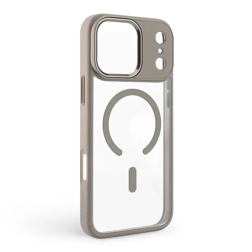 Чехол для Apple iPhone 17 Pro Max, Unit MagSafe, серый, прозрачный, MagSafe, противоударный, магнитный, панель-накладка с поддержкой MagSafe, с поддержкой беспроводной зарядки, TPU+PC, защита всего корпуса, ударопрочный, ArmorStandart (ARM87915) - фото 2