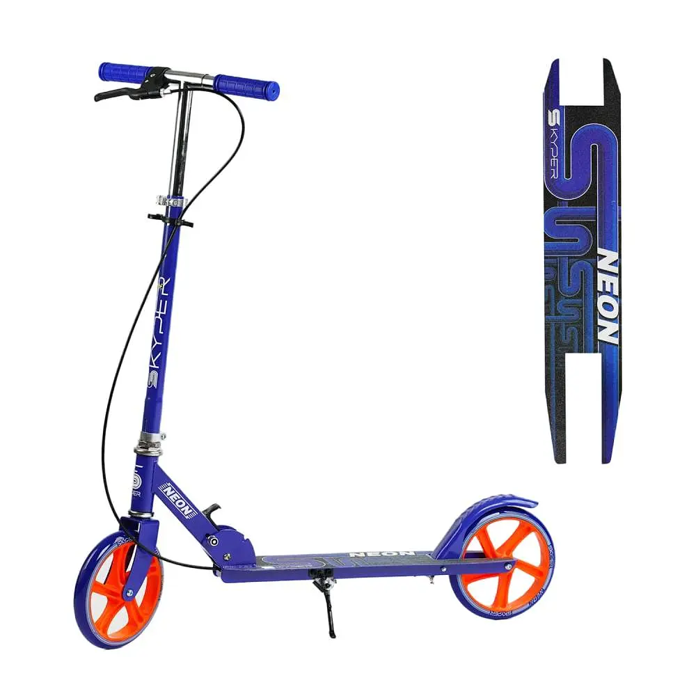 Самокат Skyper Neon 77-102х52х10 см Синій 000283530 - фото 6