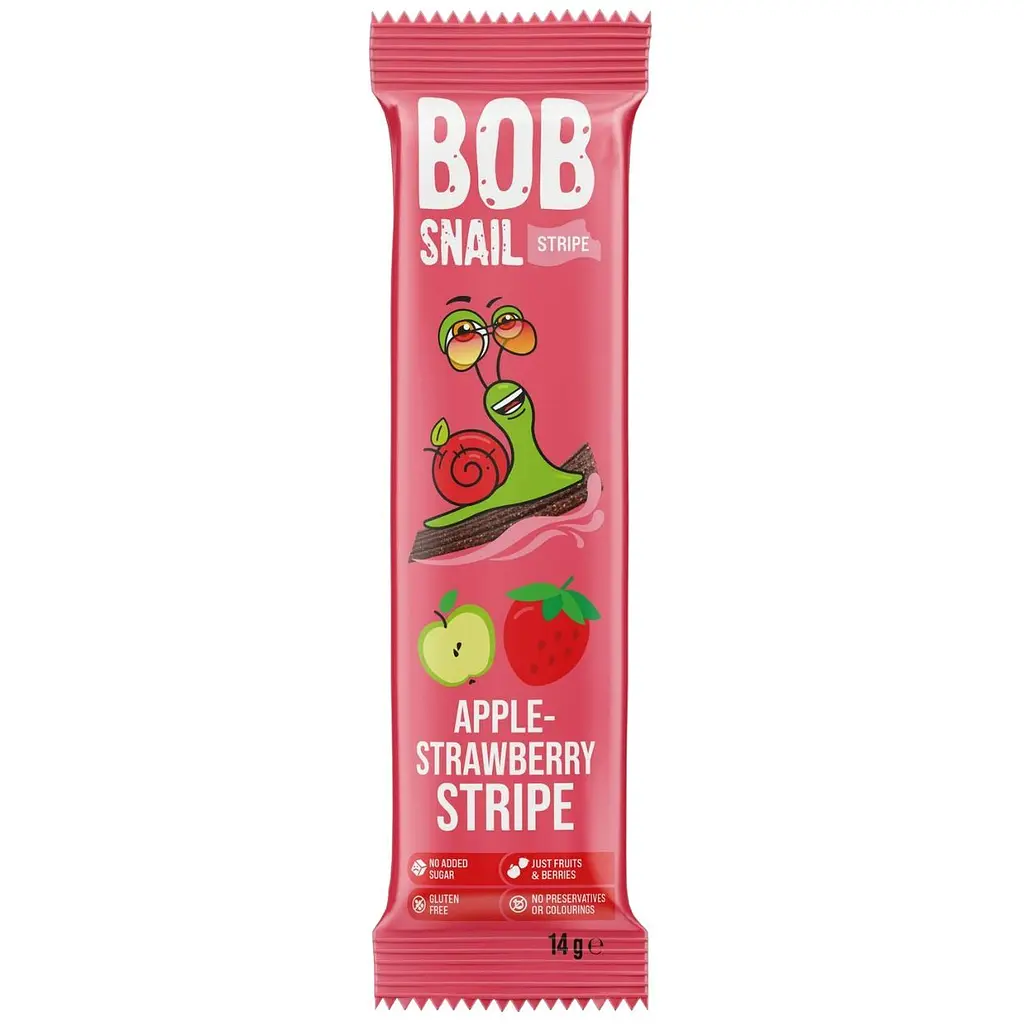 Цукерки фруктово-ягідні Bob Snail Яблучно-полуничний страйп 84 г (6 шт. х 14 г) - фото 2