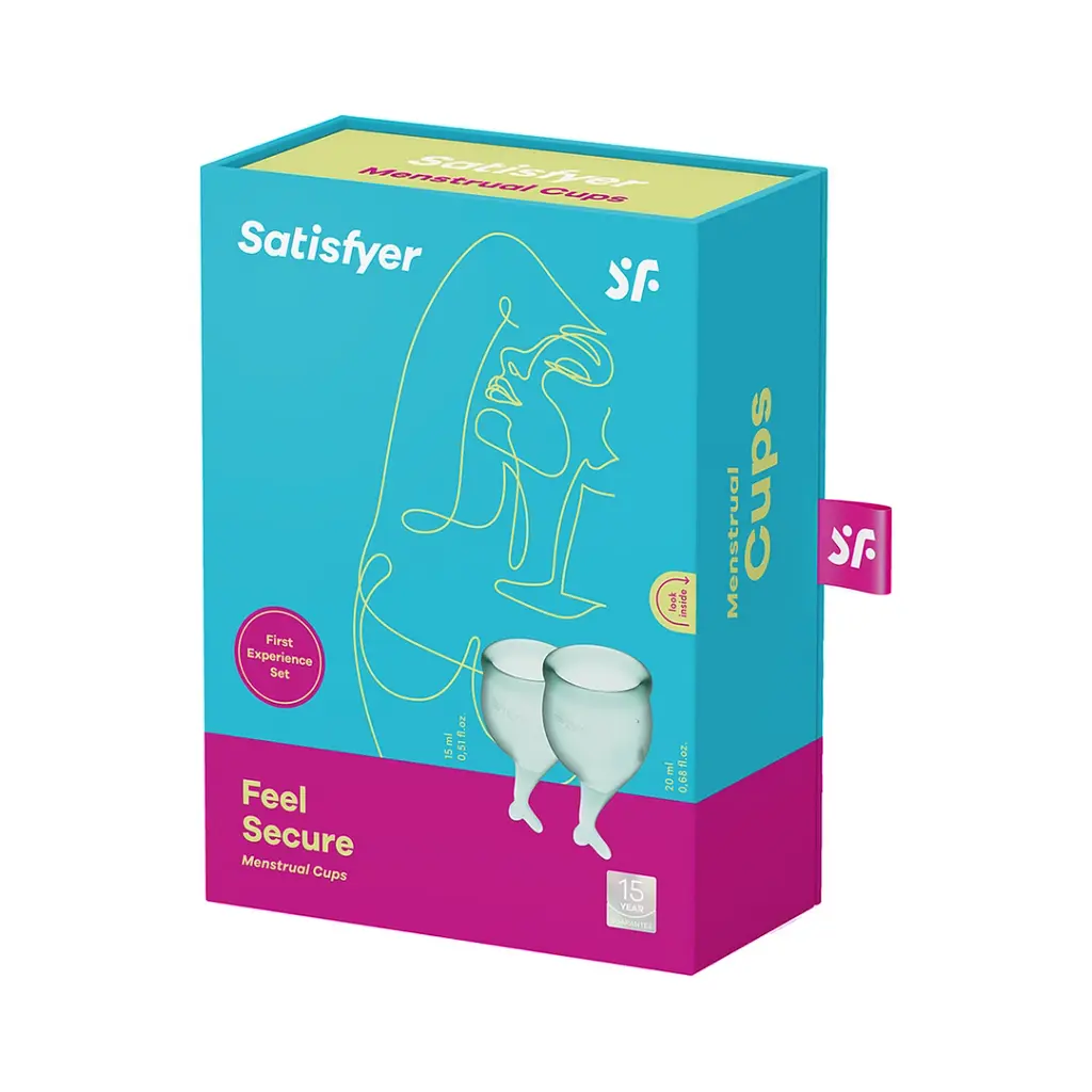 Менструальная чаша Satisfyer Feel Secure 2 шт. зеленая - фото 2