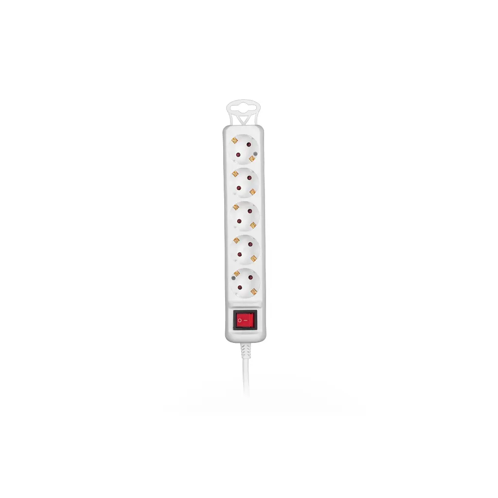 Мережевий подовжувач 2E 5XSchuko з вимикачем,1.5м, white (2E-U05ESM1.5) - фото 2