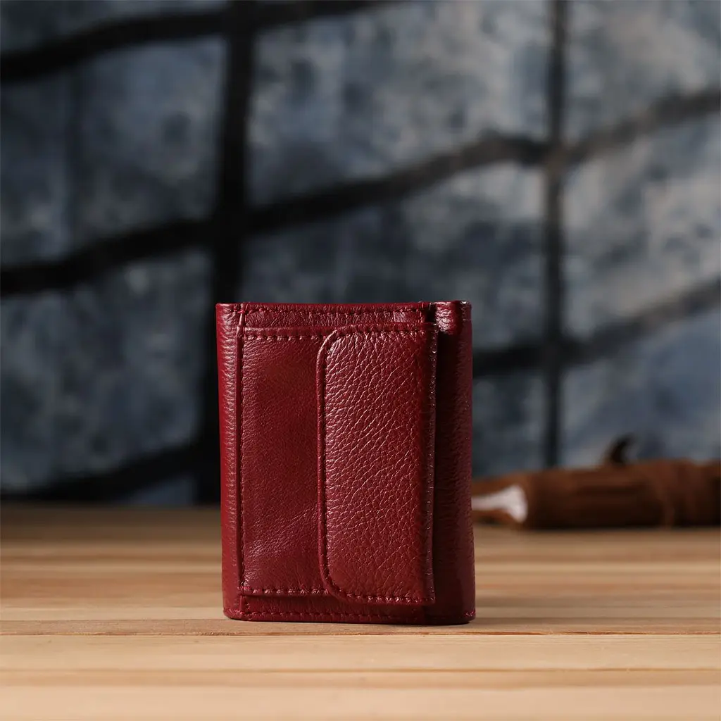 Мініатюрний жіночий гаманець із натуральної шкіри ST Leather 23082 бордовий - фото 10