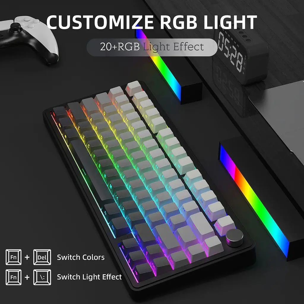 Бездротова клавіатура ATTACK Shark X85 Grey 75% | RGB підсвітка | бокове гравіювання - фото 8