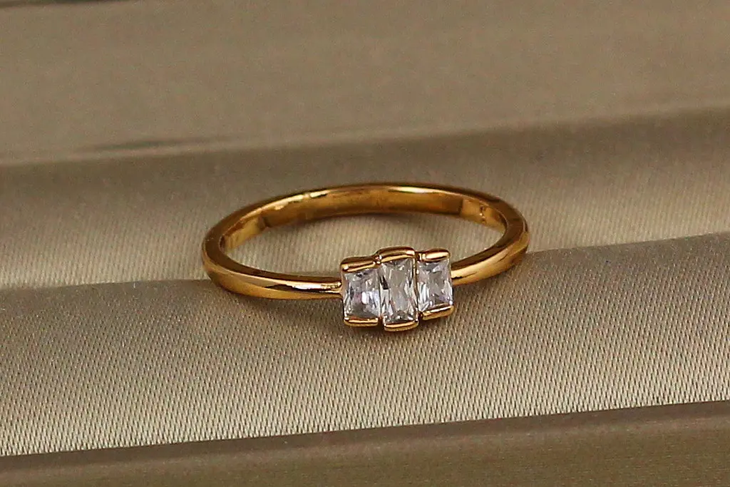 Кільце Xuping Jewelry Прямокутники р 14 золотисте