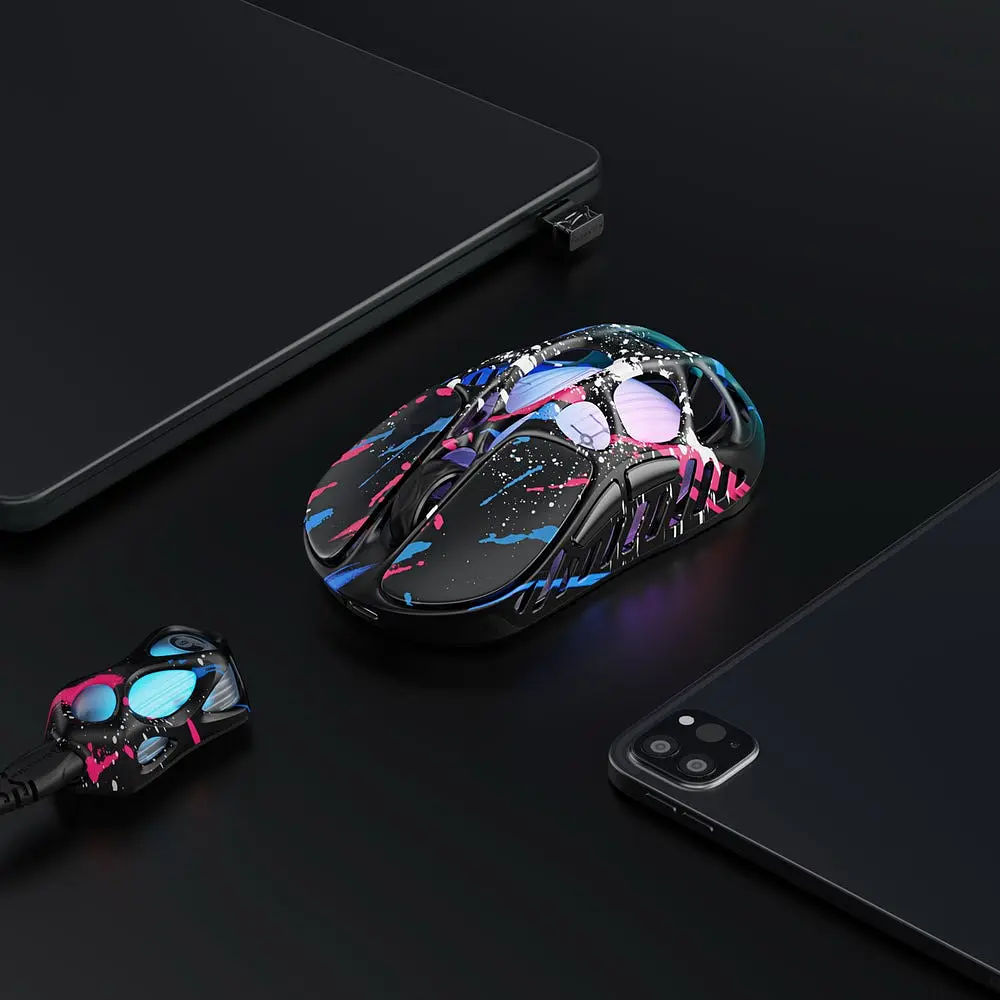 Компьютерная мышь GravaStar Mercury X Pro 8K BT/WL/USB-A RGB Neon Graffiti teh0024928 - фото 6