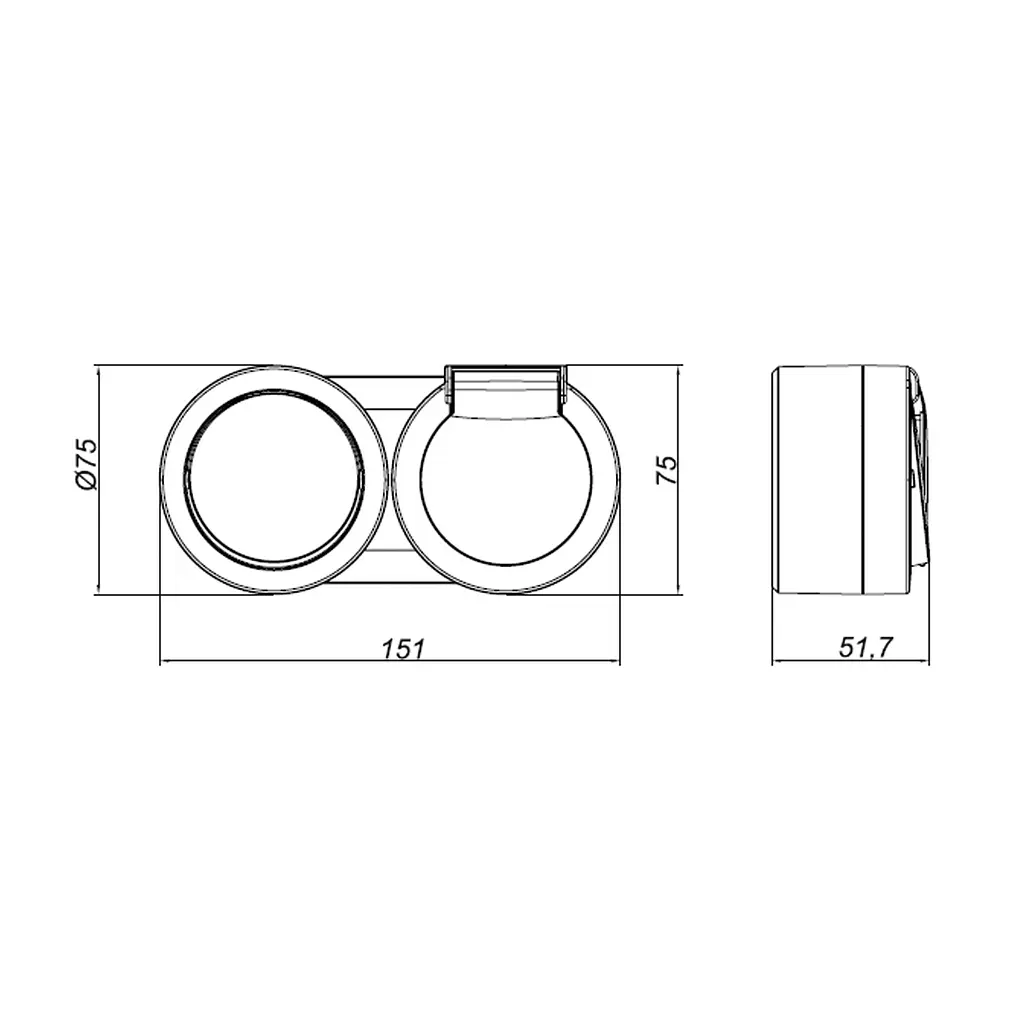 Розетка Ovivo Electric xOne з заземленням та кришкою + вимикач 1-й антрацит - фото 3