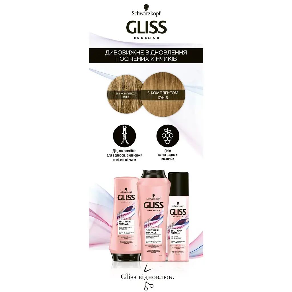 Уплотняющий шампунь Gliss Split Hair Miracle для поврежденных волос и секущихся кончиков 400 мл - фото 3