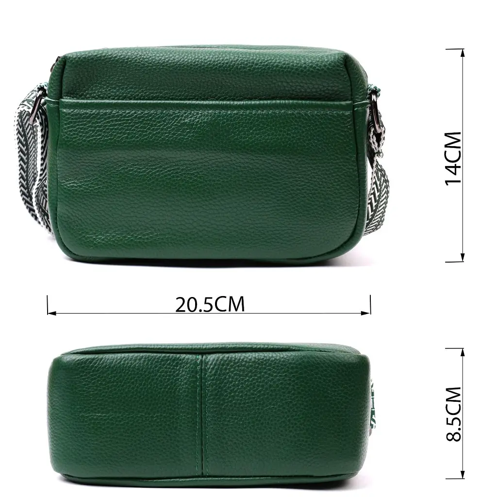 Сумка на одне відділення для стильних жінок із натуральної шкіри Vintage 22603 зелена - фото 5