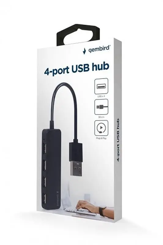 USB-хаб Gembird 4 ports Black (UHB-U2P4-06) - фото 3