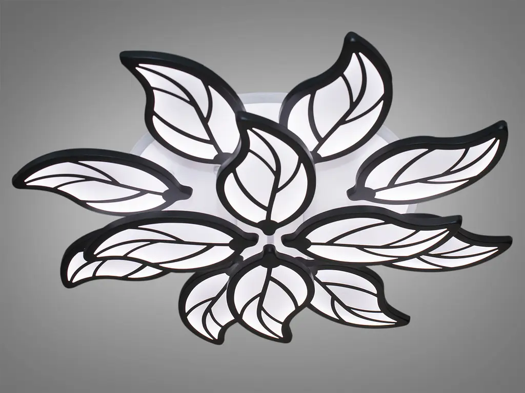 Люстра стельова LED Diasha 8028/8+4BK, 180W, 3200K-6000K, чорний метал, сучасний стиль для дому - фото 2