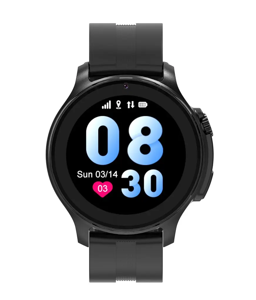 Дитячий смарт годинник Lemfo T25 з GPS, дзвінками, відеозв'язком, прослушкою, Wi-Fi та кнопкою SOS Круглий розумний годиник для дітей Чорний - фото 2