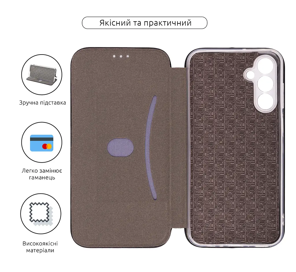 Чехол-книжка для Samsung Galaxy M15 5G (M156), G-Case, черный, кожаный чехол-книга из экокожи (PU) и TPU, с магнитом, с подставкой и вместительным кардхолдером, противоударный, защита всего корпуса, ArmorStandart (ARM74378) - фото 3