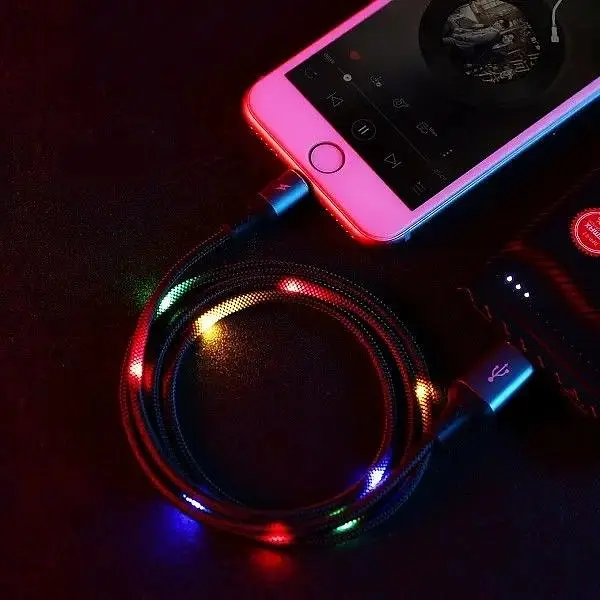 Кабель Remax RC-133i EL Luminous (Sound-Activated) USB - Lightning (M/M), 1 м Black (6954851297567) - фото 2