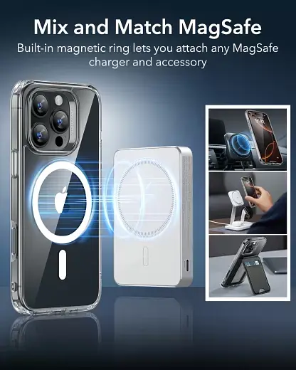 Прозорий чохол ESR Classic Hybrid Case (HaloLock) Frosted Black для iPhone 16 Pro Max (1A7700202) - фото 4