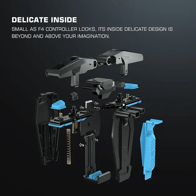 Игровой триггер для смартфона GameSir F4 Falcon мобильный контроллер джойстик курки для телефона Black (19009) - фото 9