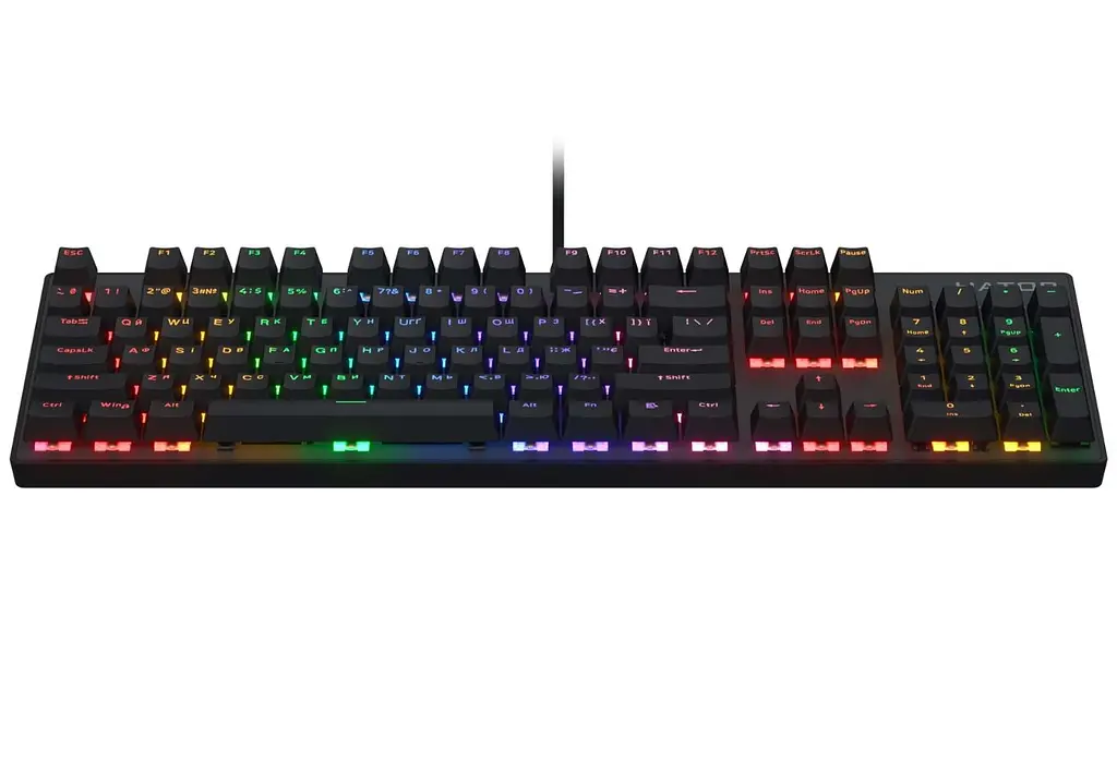 Клавіатура ігрова механічна HATOR HTK-104UA USB Icefall Rainbow LED Black - фото 3