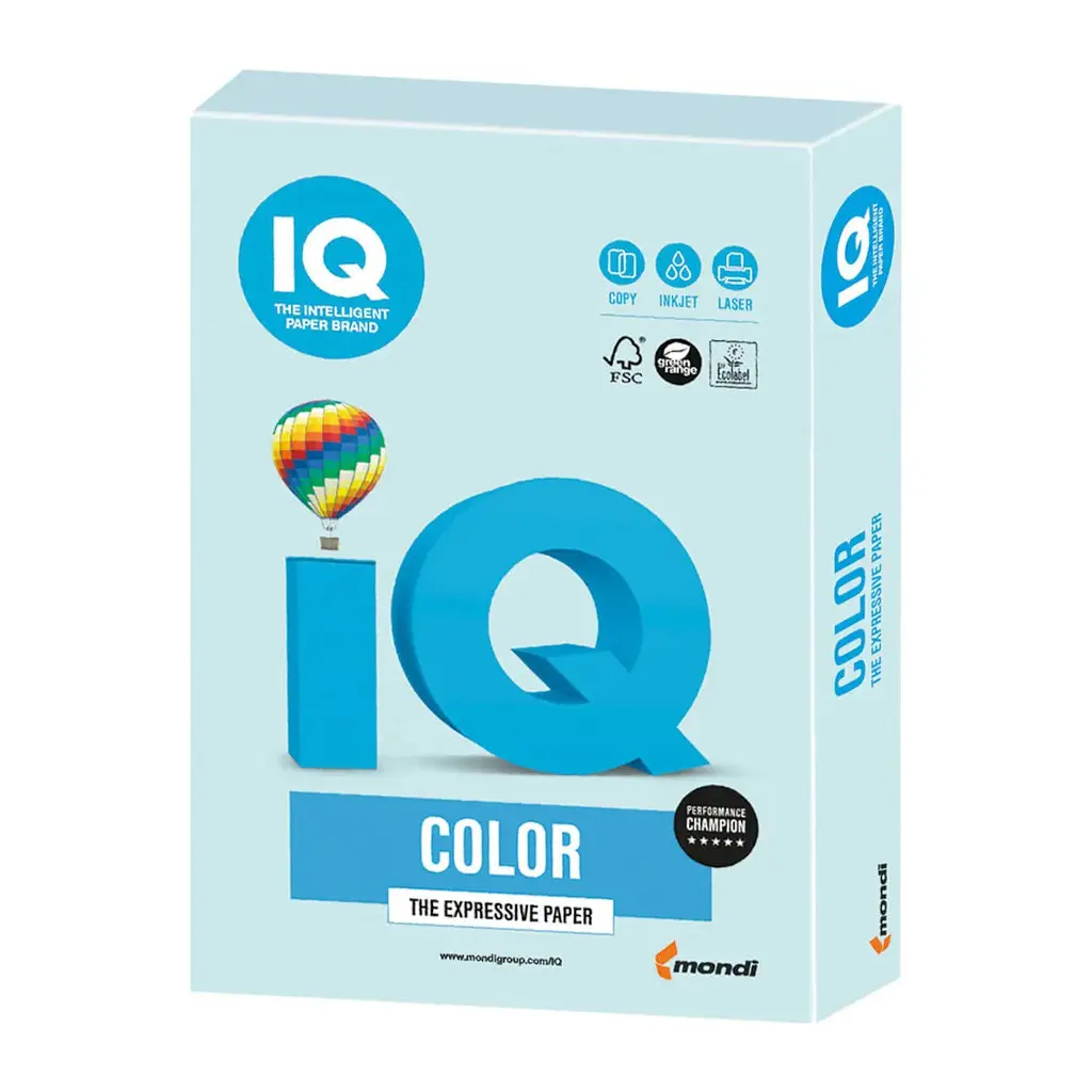 Бумага IQ color А4 160g 250sh Blue, Light, pastel Mondi (BL29/A4/160/IQ)