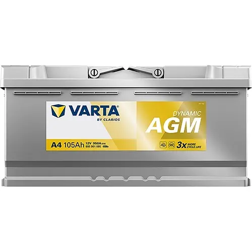 Акумулятор Varta Dynamic AGM 12В 105Аг 950А (EN) R+ (605901095) - фото 4