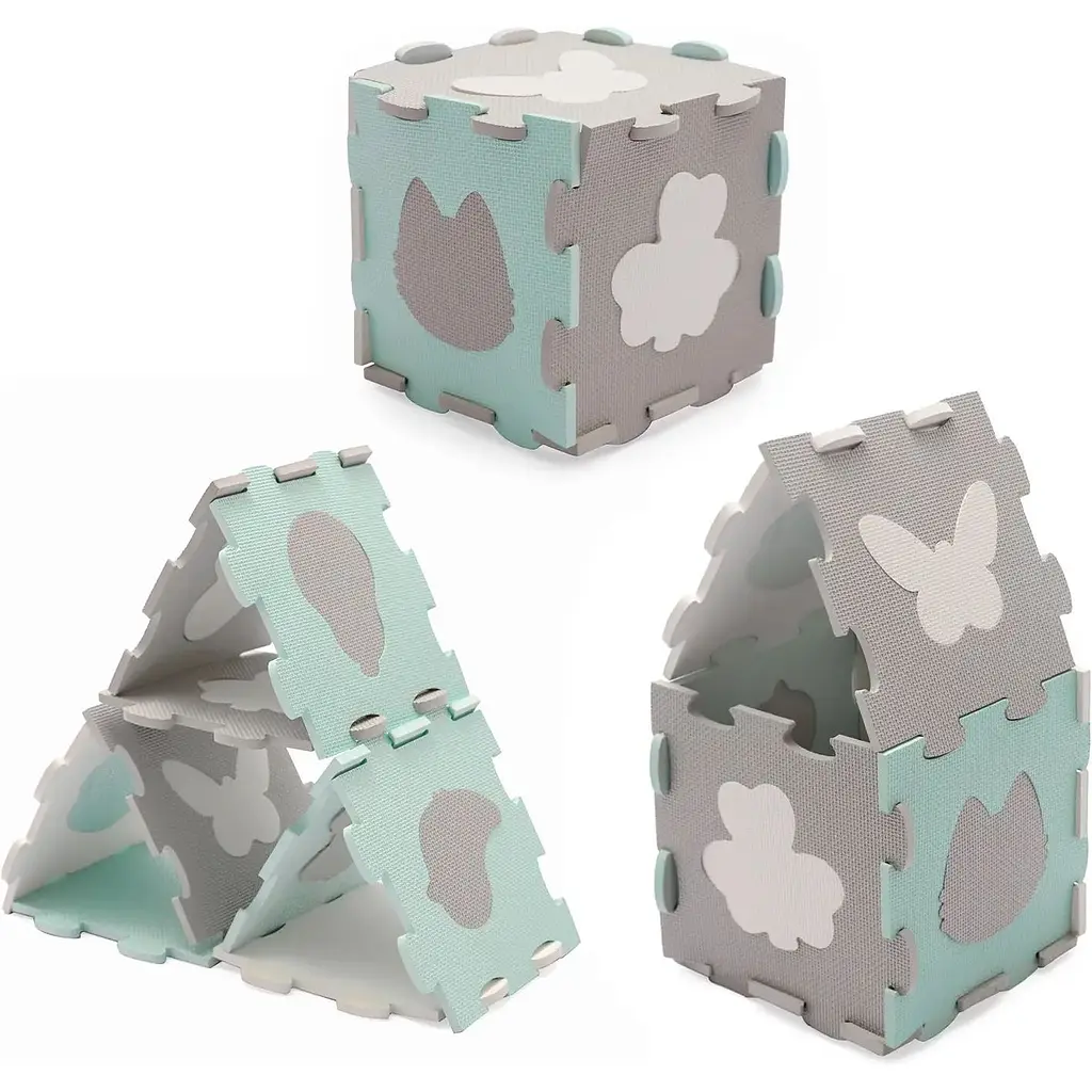 Килимок-пазл Kinderkraft Luno Shapes Mint 30 елементів (KPLUSH00MIN0000) - фото 5