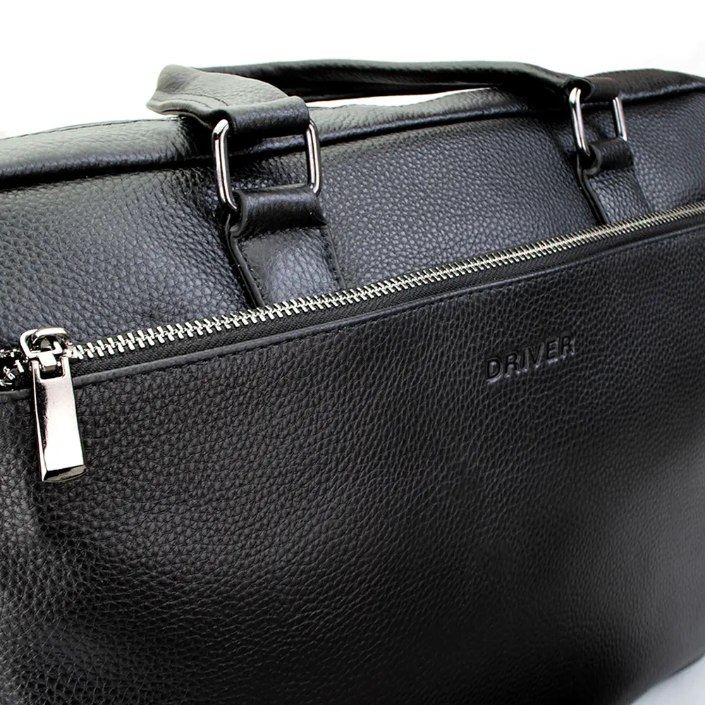 Портфель кожаный для ноутбука 13" и документов А4 DRL19286-6 черный - фото 3