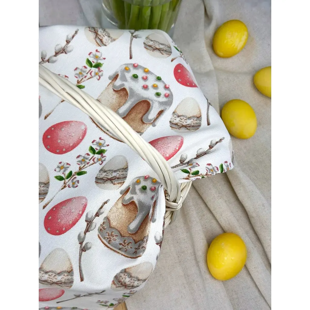 Пасхальное полотенце водоотталкивающее для корзины Пасхальная пасочка 40х30 см розовая - фото 6