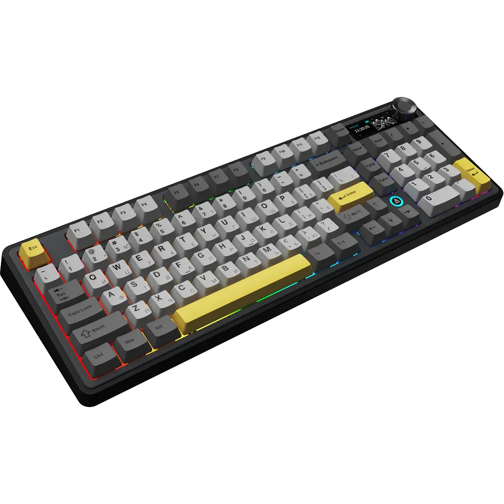 Клавиатура Ajazz AK980 V2 Gift Switch V2 Wireless/Bluetooth/USB UA Black/Grey/Yellow (AK980-V2-G-BGY) - фото 5