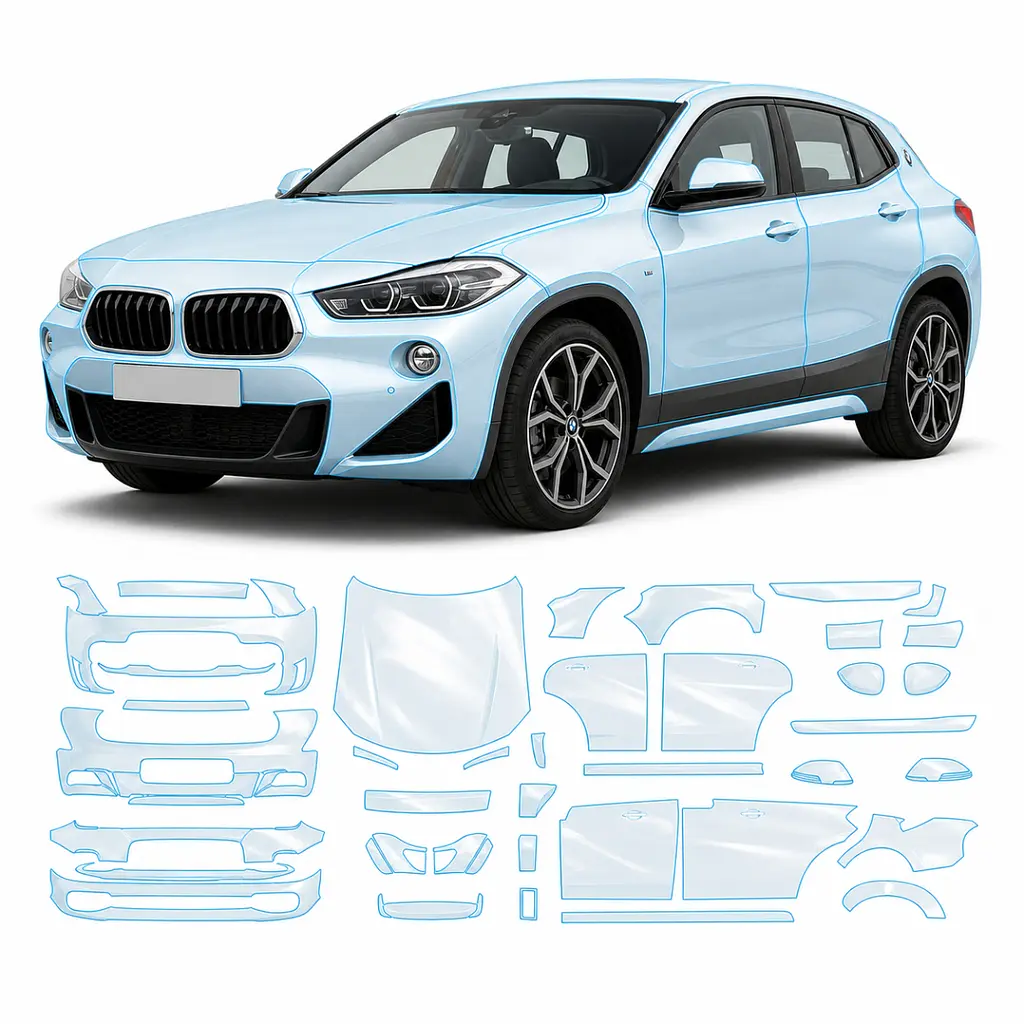 Антигравійна захисна бронеплівка за лекалами для BMW X2 F39 2018-2023 - повний кузов