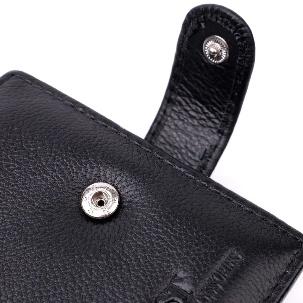 Горизонтальний чоловічий гаманець із натуральної шкіри ST Leather 22443 чорний - фото 3