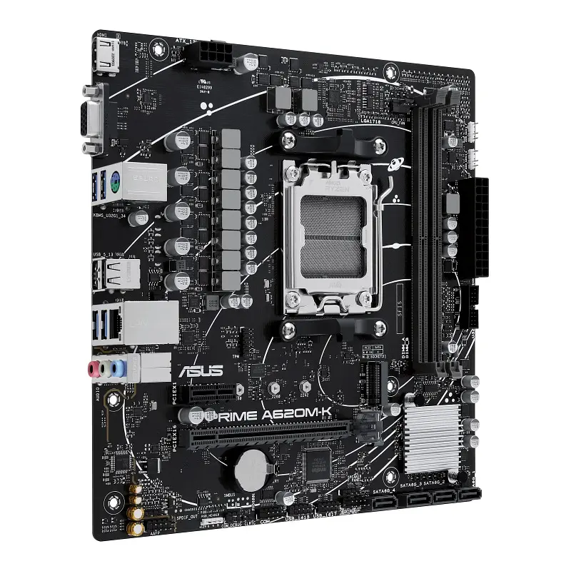 ASUS Материнська плата PRIME A620M-K sAM5 A620 2xDDR5 HDMI D-Sub mATX - фото 4