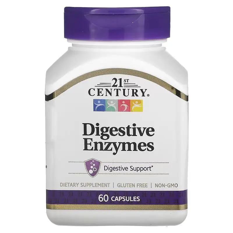 Натуральна добавка Digestive Enzymes, 60 капсул 21st Century vit0003501