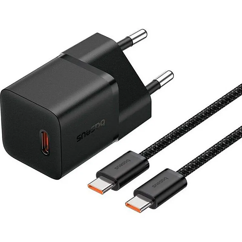СЗУ GaN5 Fast Charger (mini) PD20W (1USB-C) + кабель Type-C to Type-C (P10110900113) Cluster Baseus teh0029588 - фото 2
