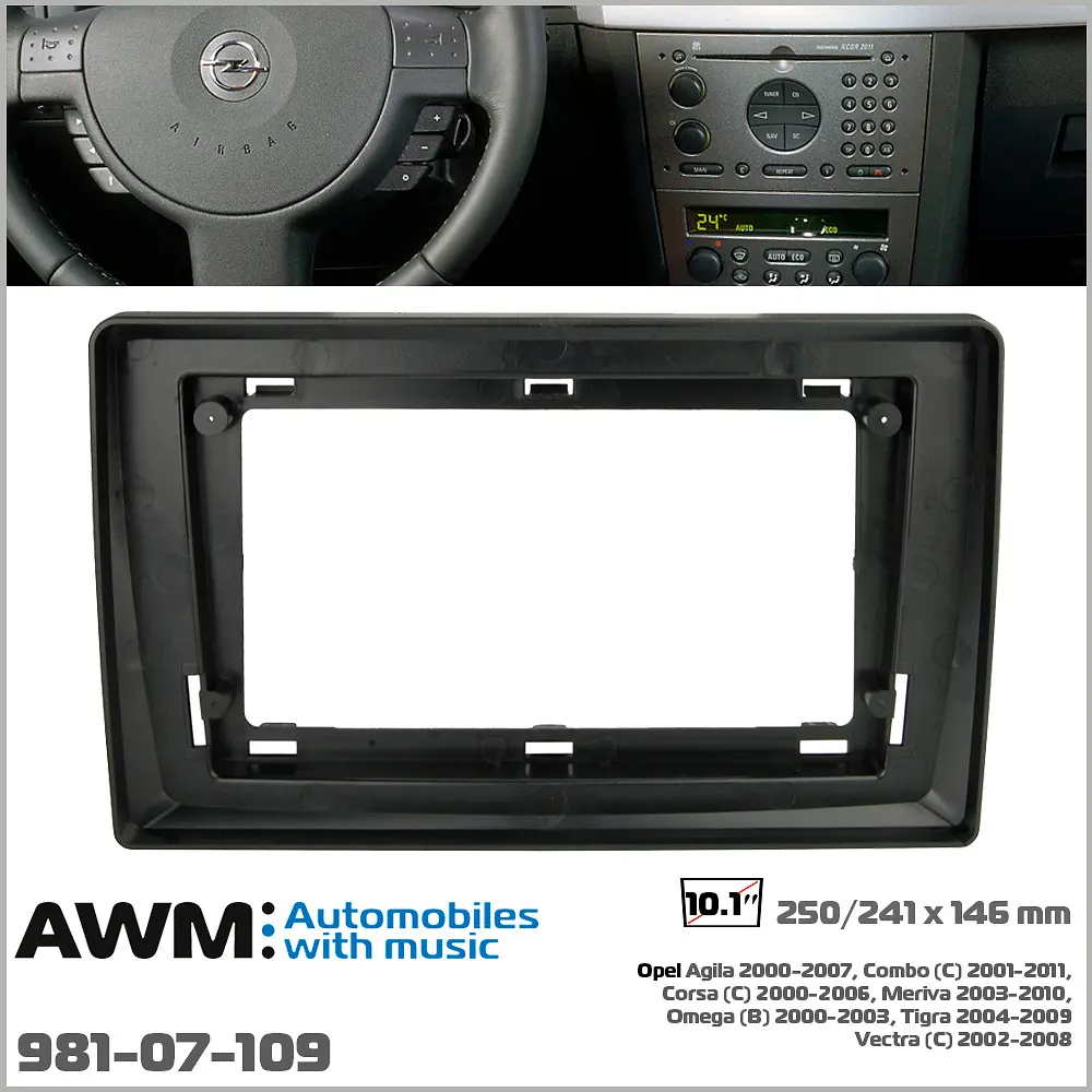 Переходная рамка Opel Agila, Combo, Corsa, Meriva, Omega, Tigra, Vectra AWM 981-07-109 - фото 5