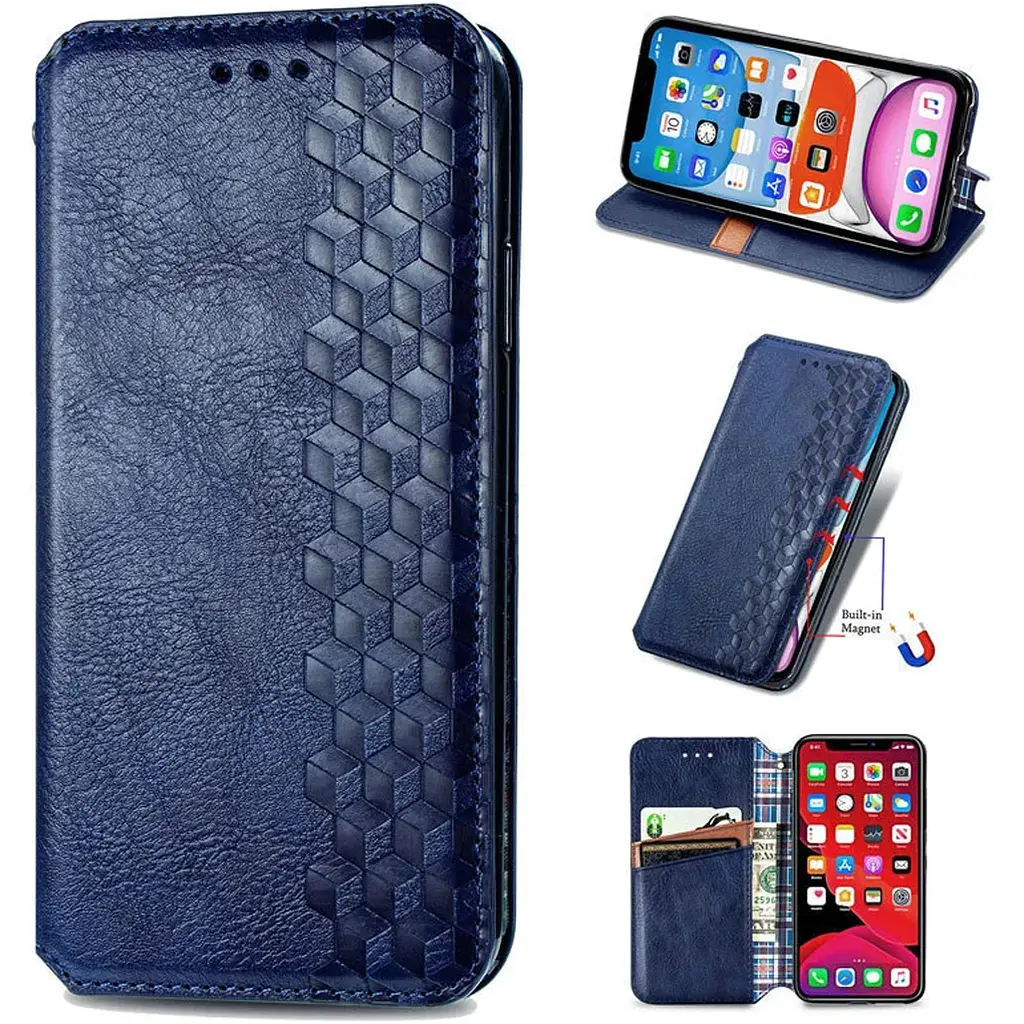 Чехол-книжка GETMAN Cubic Cover Case для Xiaomi Redmi Note 12 4G Blue [85857] - фото 3