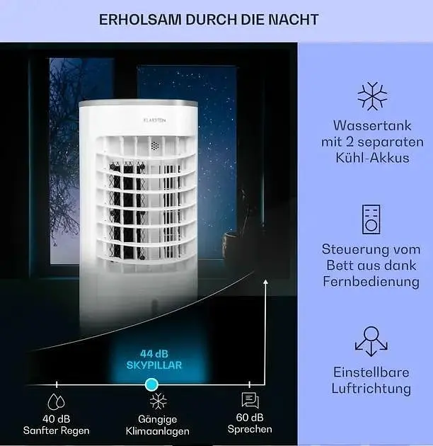Мобильный кондиционер вентилятор Klarstein Skypillar 3-в-1 (10035794) - фото 4