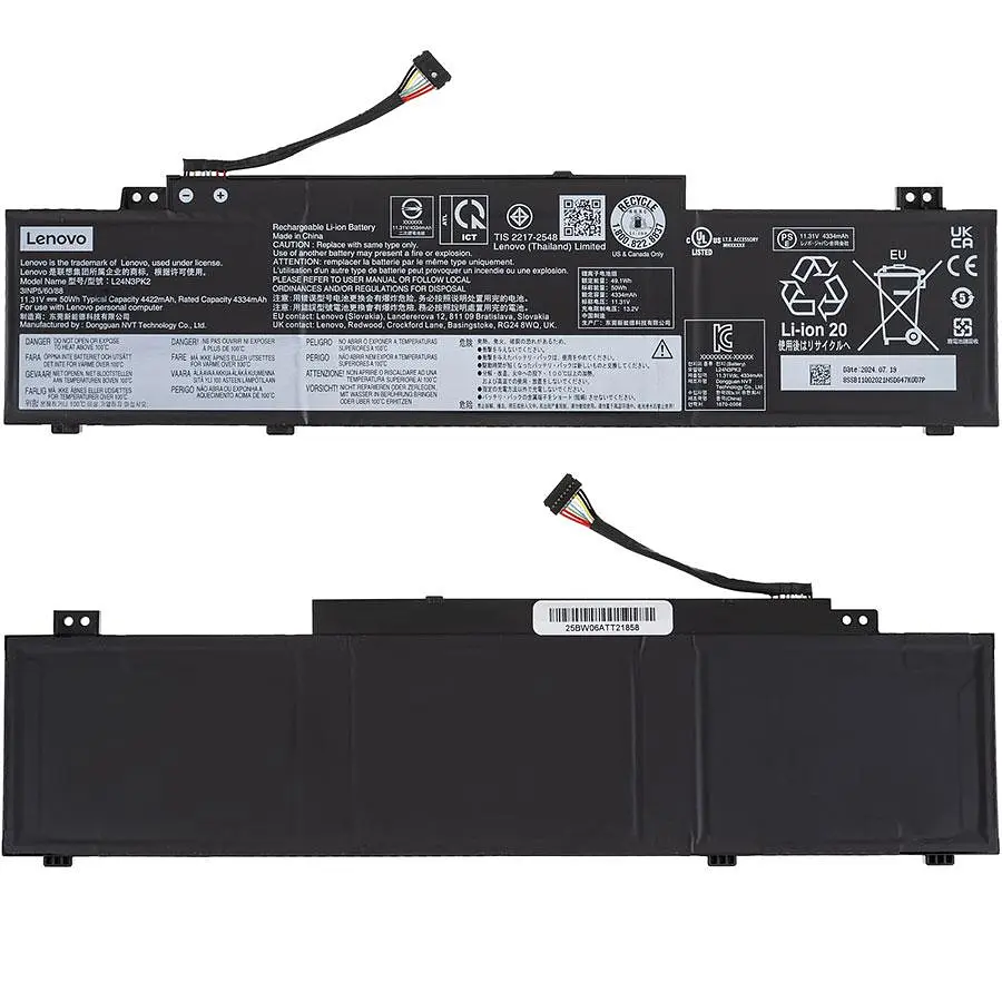 Батарея для ноутбуку Lenovo L24X3PK2 (IdeaPad Slim 3 14IRH10R) 11.31 4420mAh Чорний - фото 2