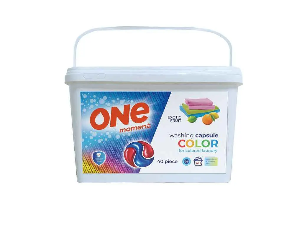 Капсули для прання ONE MOMENT 40шт Кольорових речей 3в1