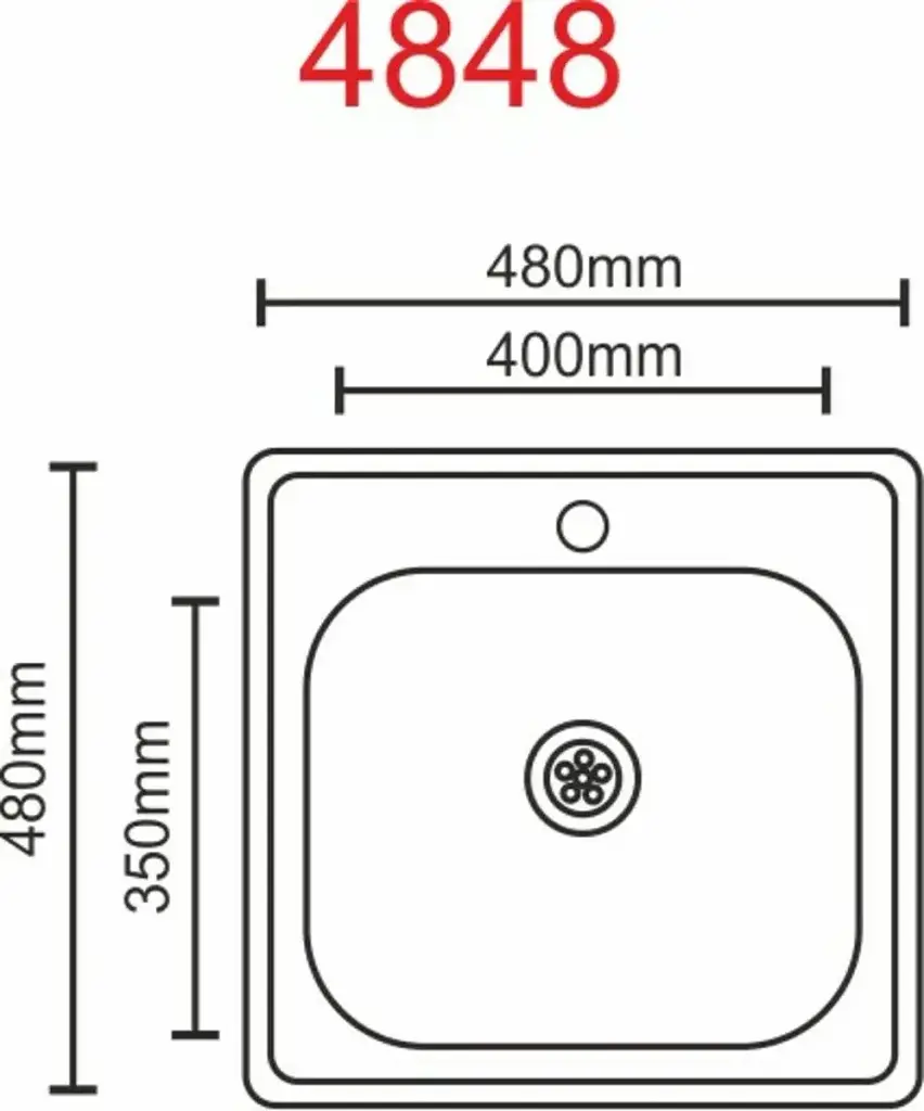 Кухонная мойка Platinum Декор 4848 из нержавеющей стали 0.6 мм квадратная 48x48 см (000000247) - фото 2
