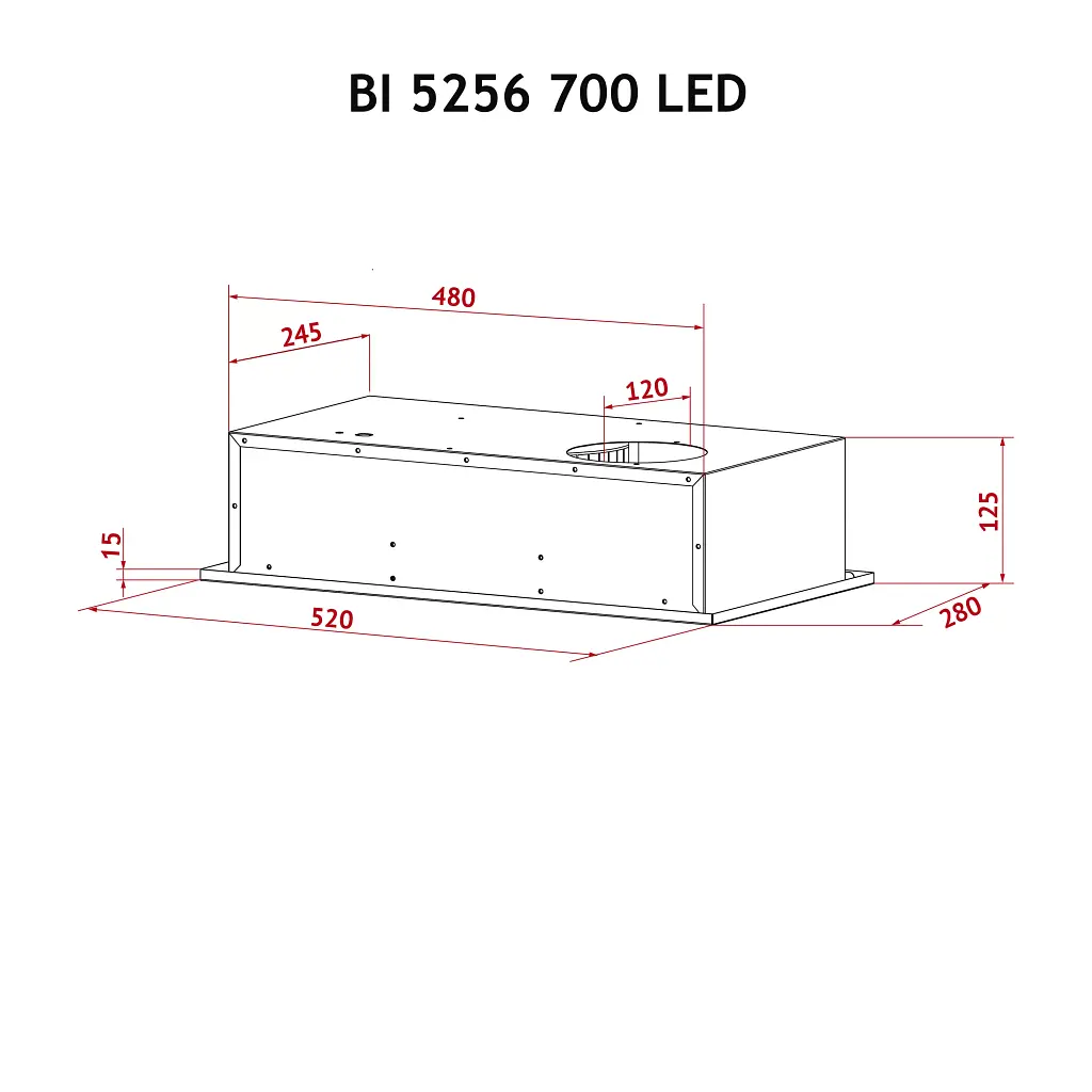 Витяжка повновбудована Perfelli BI 5256 WH 700 LED - фото 11