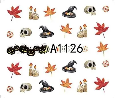 Наклейки для нігтів Halloween свято 5 x 6 см різнобарвний